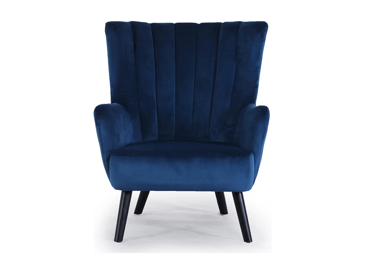 Fauteuil Scandinave Velours "Velvet" 94cm Bleu