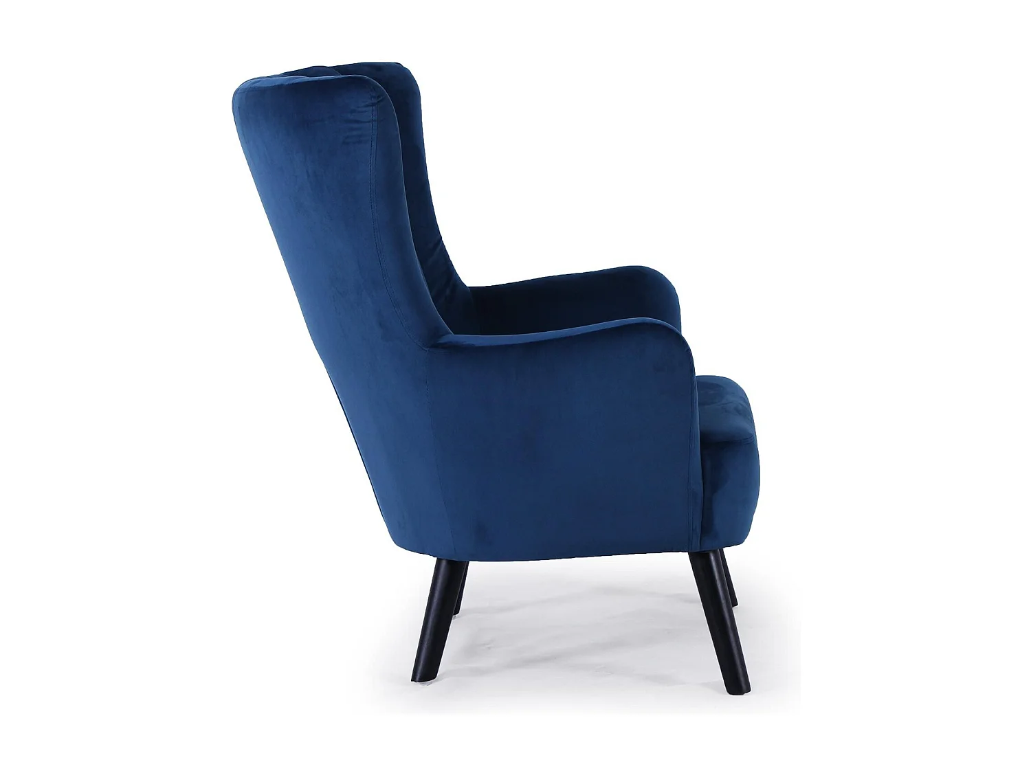 Fauteuil Scandinave Velours "Velvet" 94cm Bleu