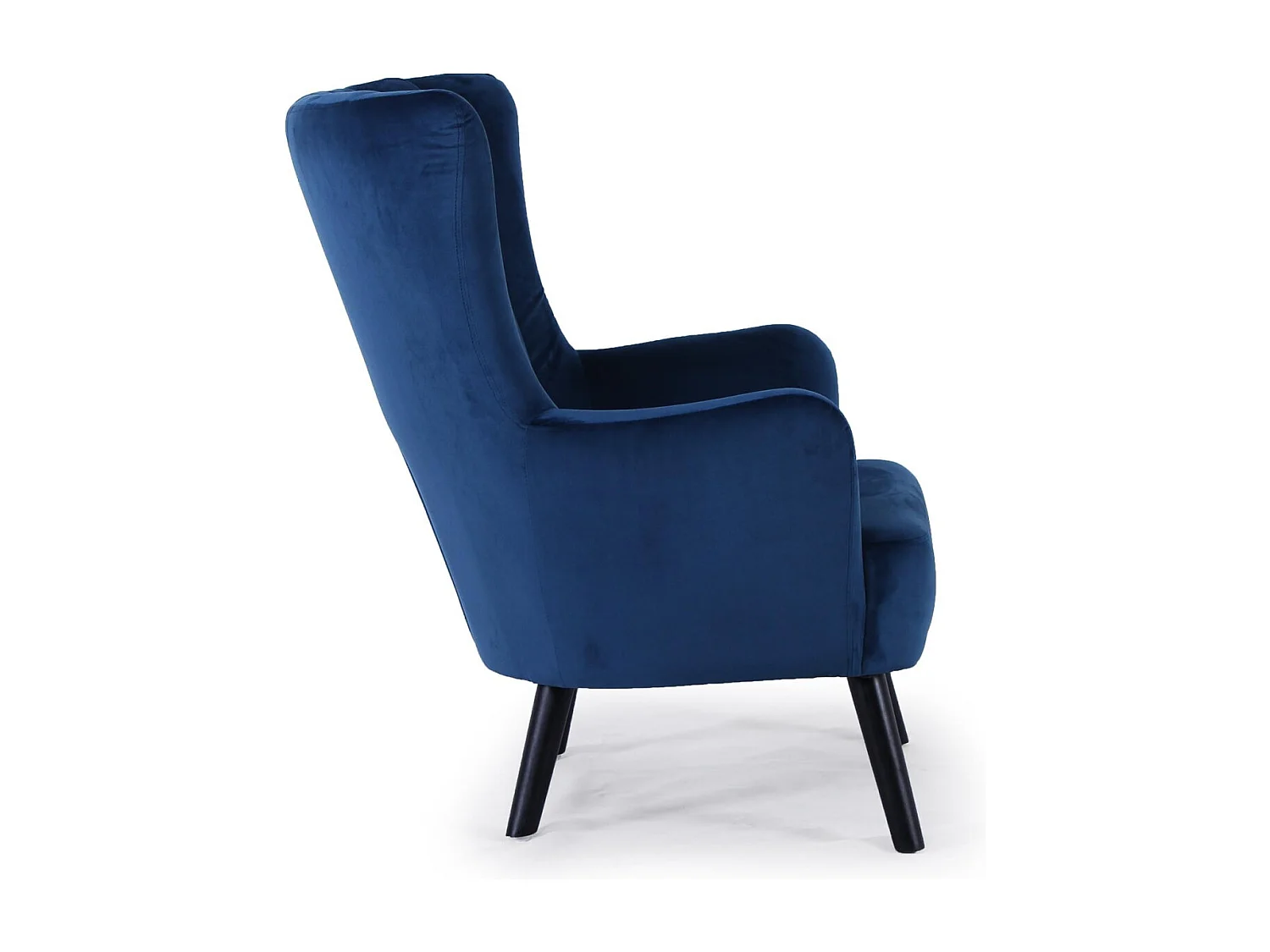 Poltrona scandinava Vidal in velluto blu