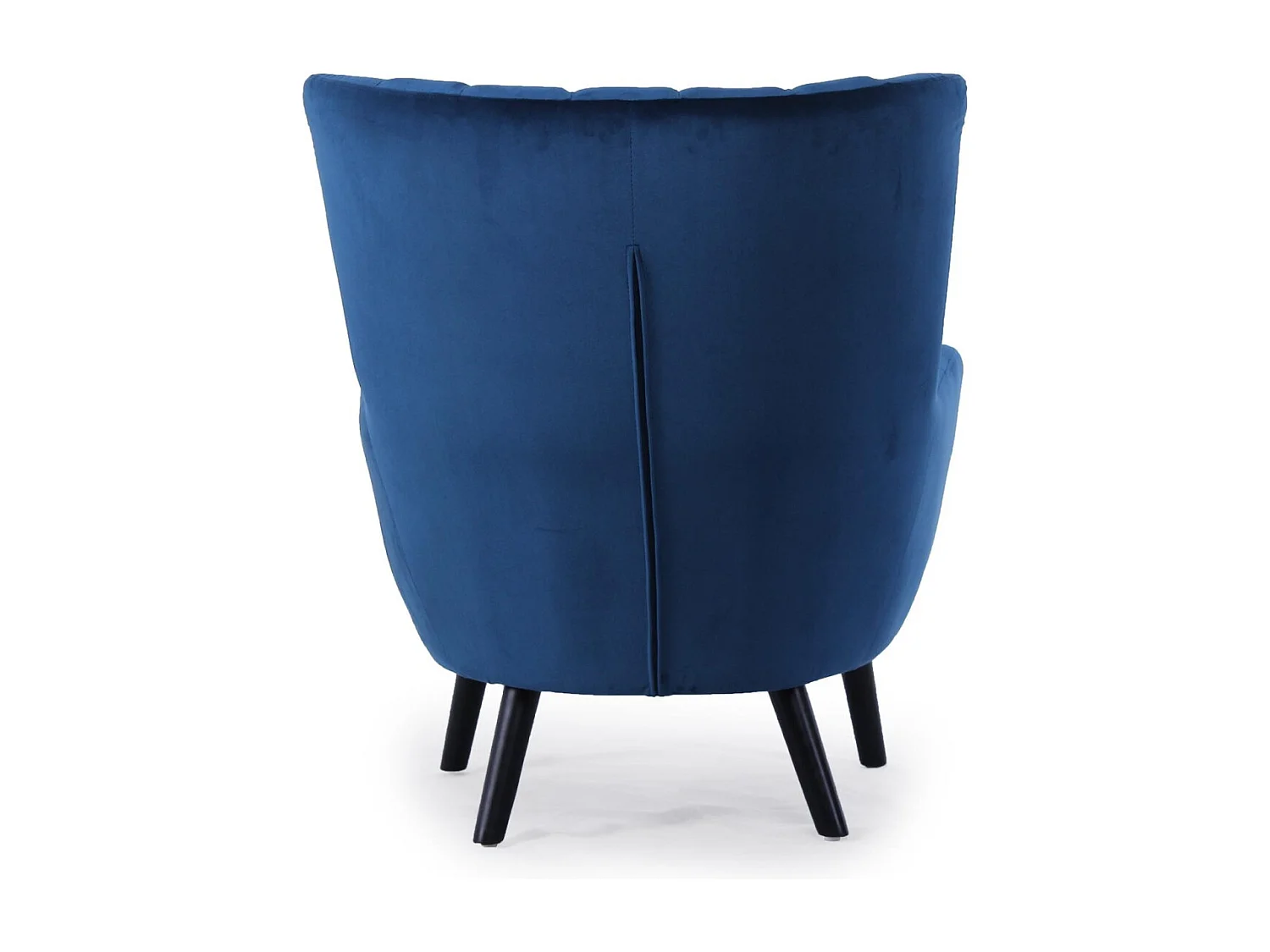 Poltrona scandinava Vidal in velluto blu