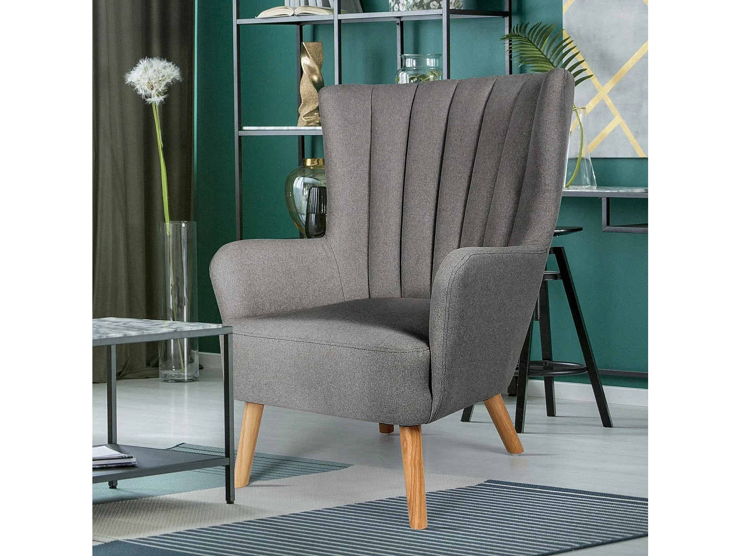 Fauteuil Scandinave "Jay" 94cm Gris