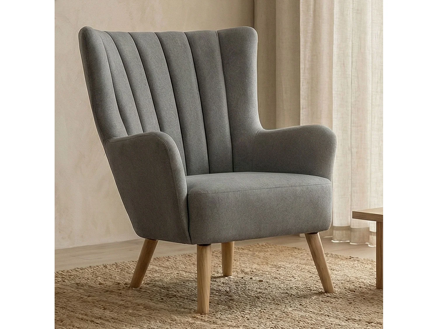 Fauteuil Scandinave "Jay" 94cm Gris