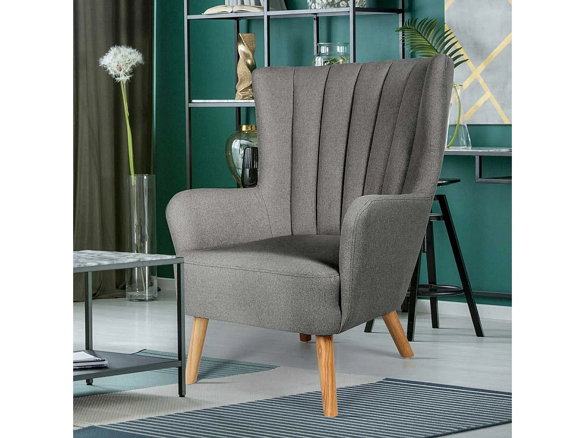 Fauteuil Scandinave "Jay" 94cm Gris