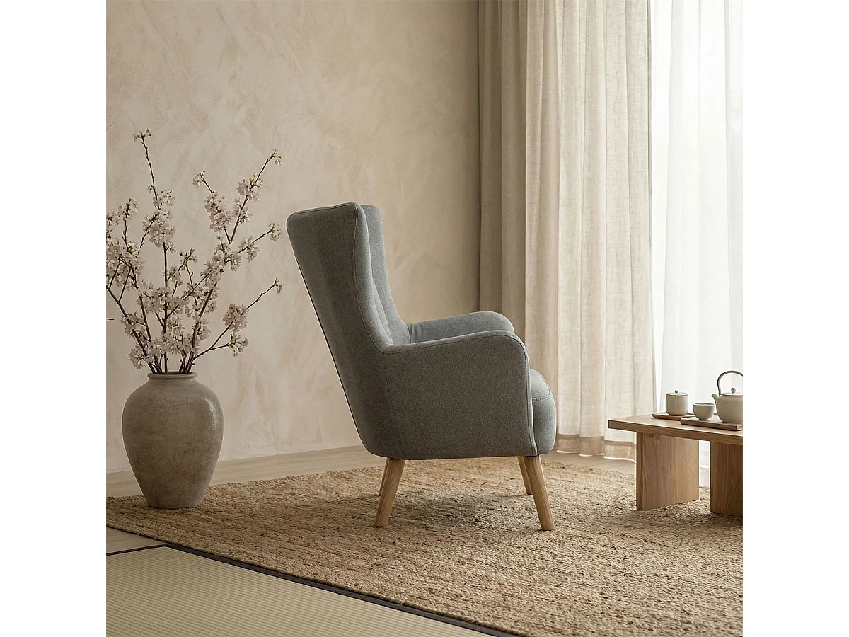 Fauteuil Scandinave "Jay" 94cm Gris