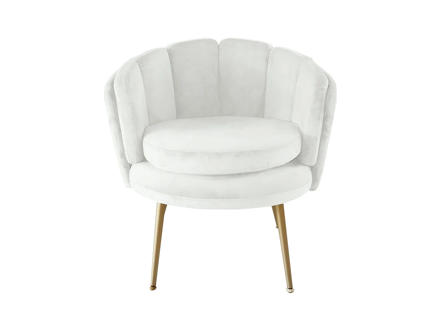 Fauteuil arrondi Brenda Velours Blanc