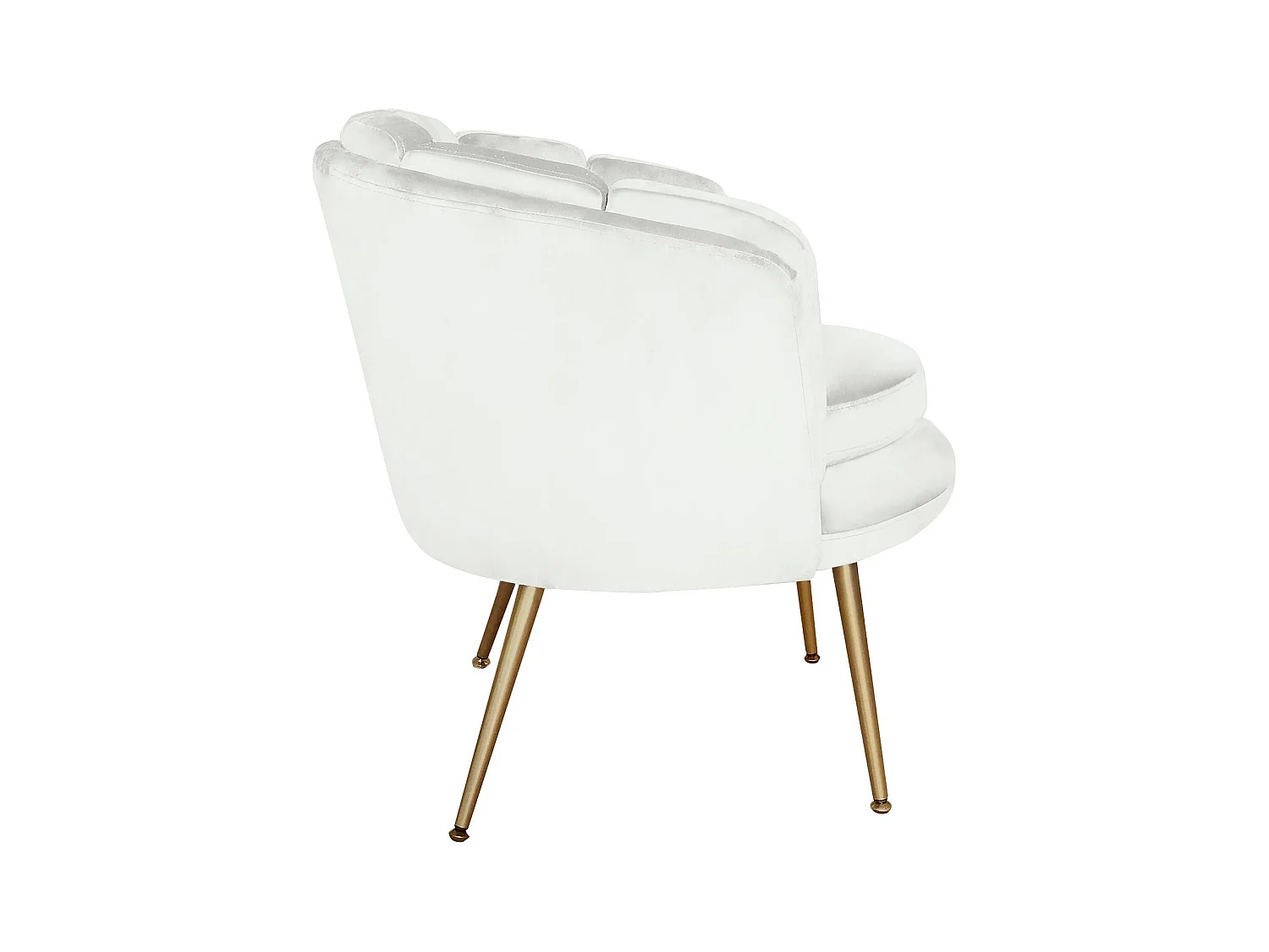 Fauteuil arrondi Brenda Velours Blanc