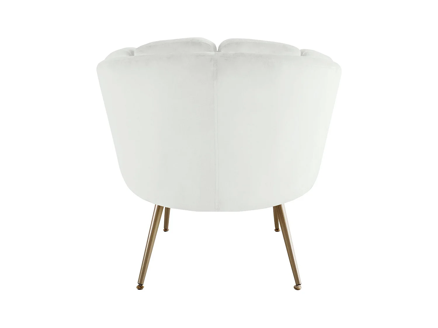 Fauteuil arrondi Brenda Velours Blanc