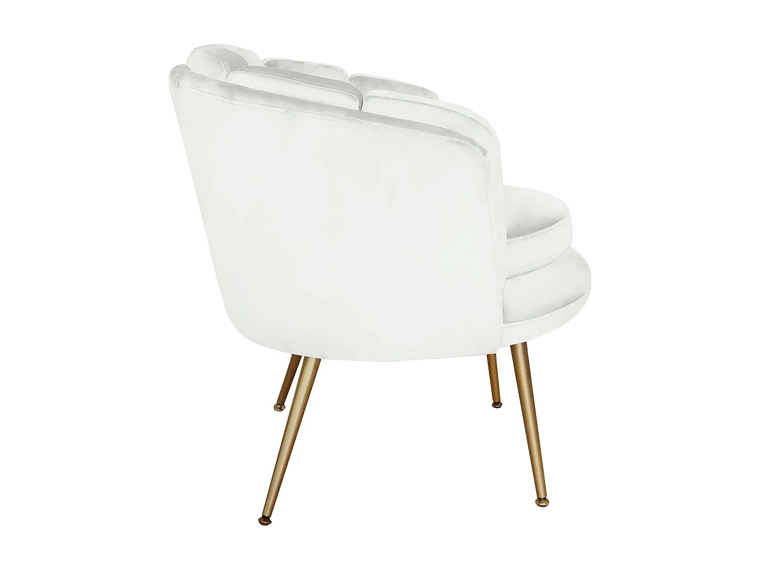 Fauteuil Arrondi en Velours "Dabren" 80cm Blanc