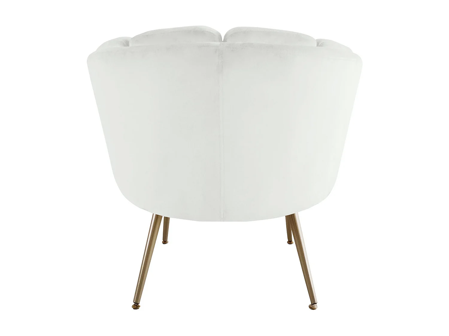 Fauteuil Arrondi en Velours "Dabren" 80cm Blanc