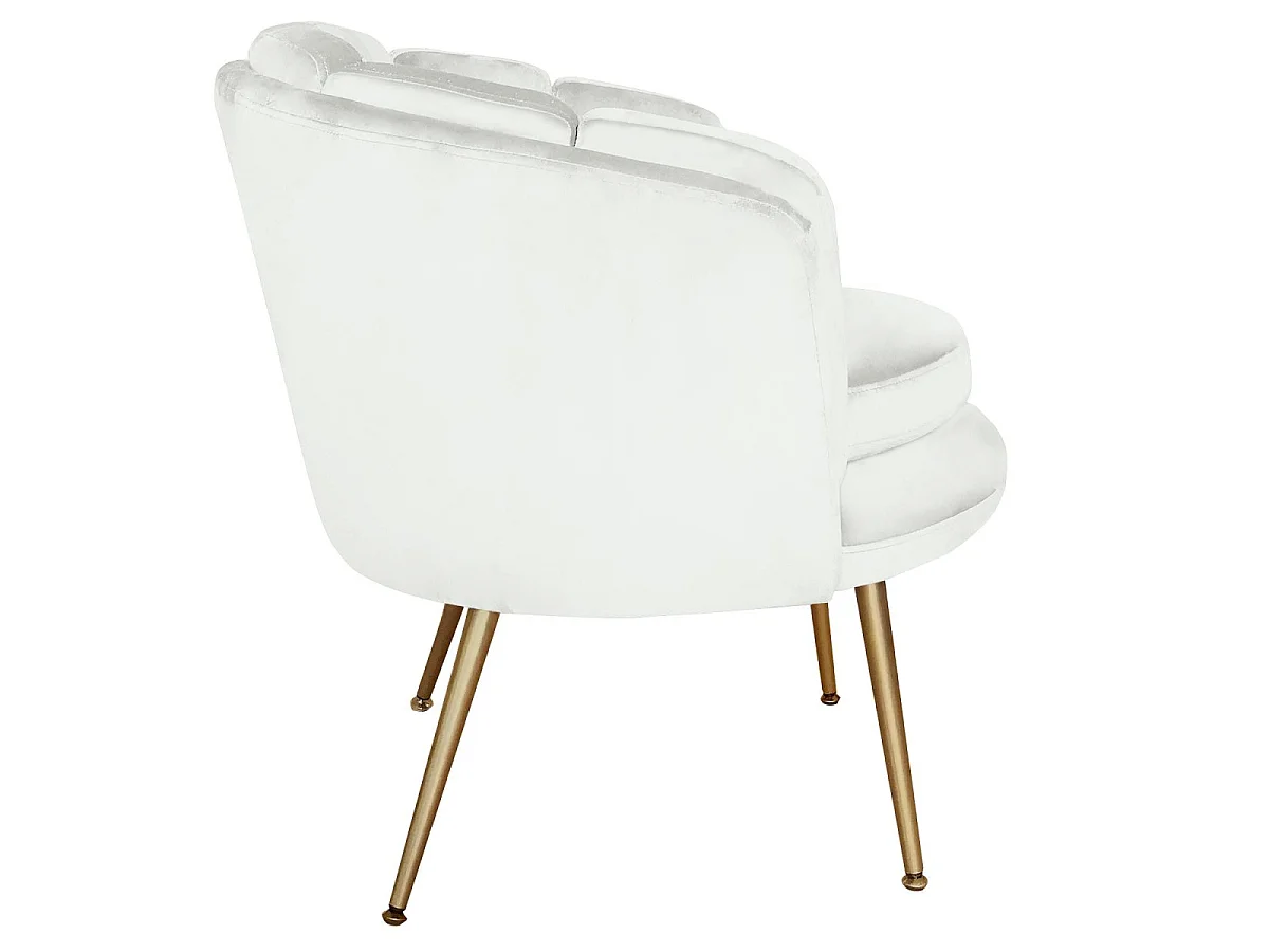 Fauteuil Arrondi en Velours "Dabren" 80cm Blanc