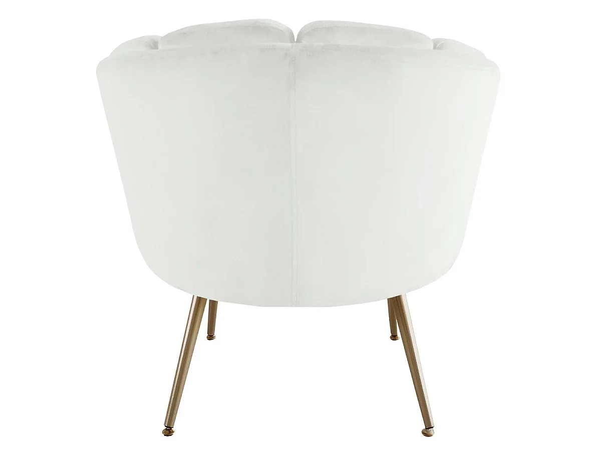Fauteuil Arrondi en Velours "Dabren" 80cm Blanc