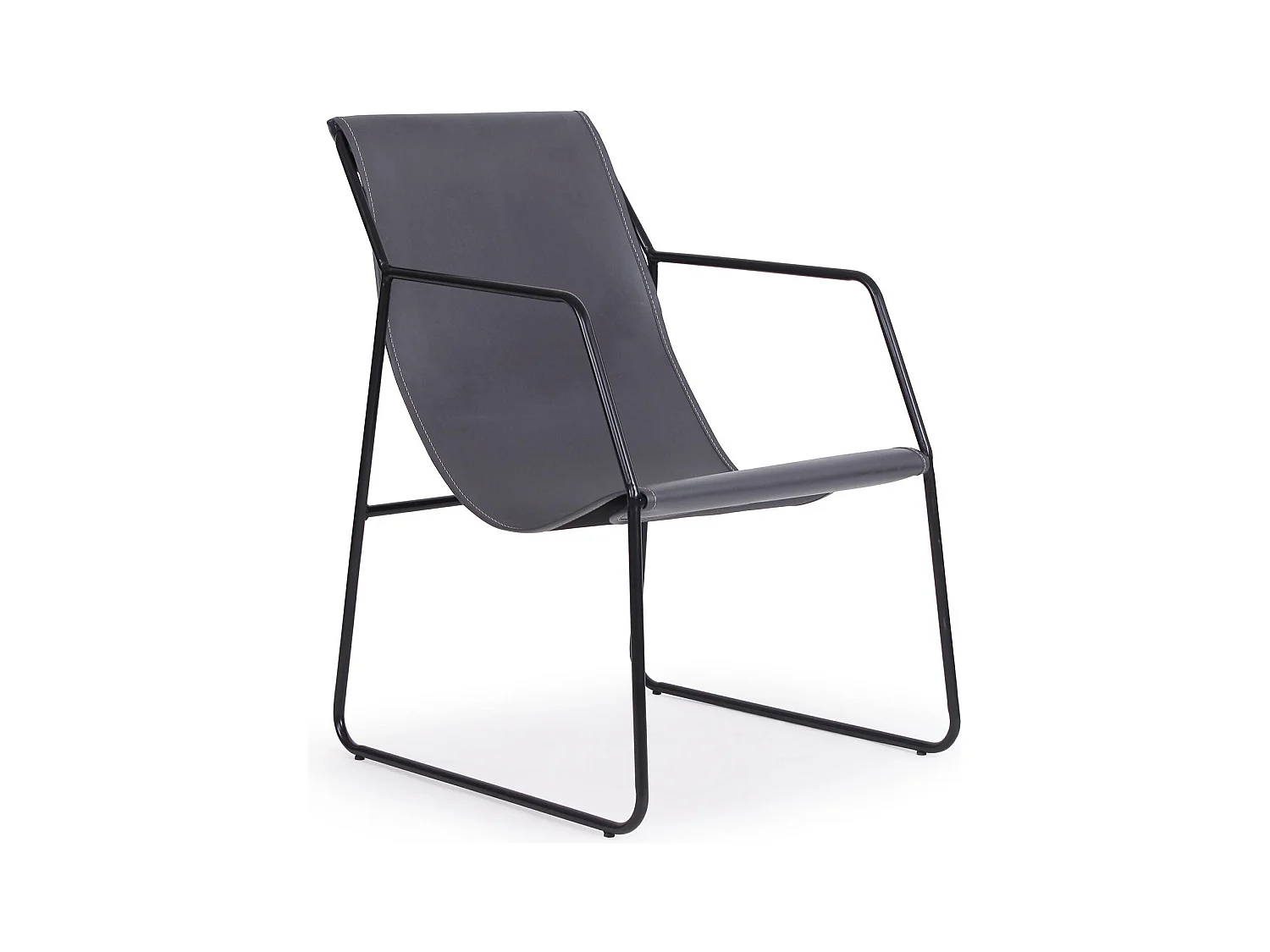 Fauteuil Design en Métal "Lysio" 88cm Gris & Noir
