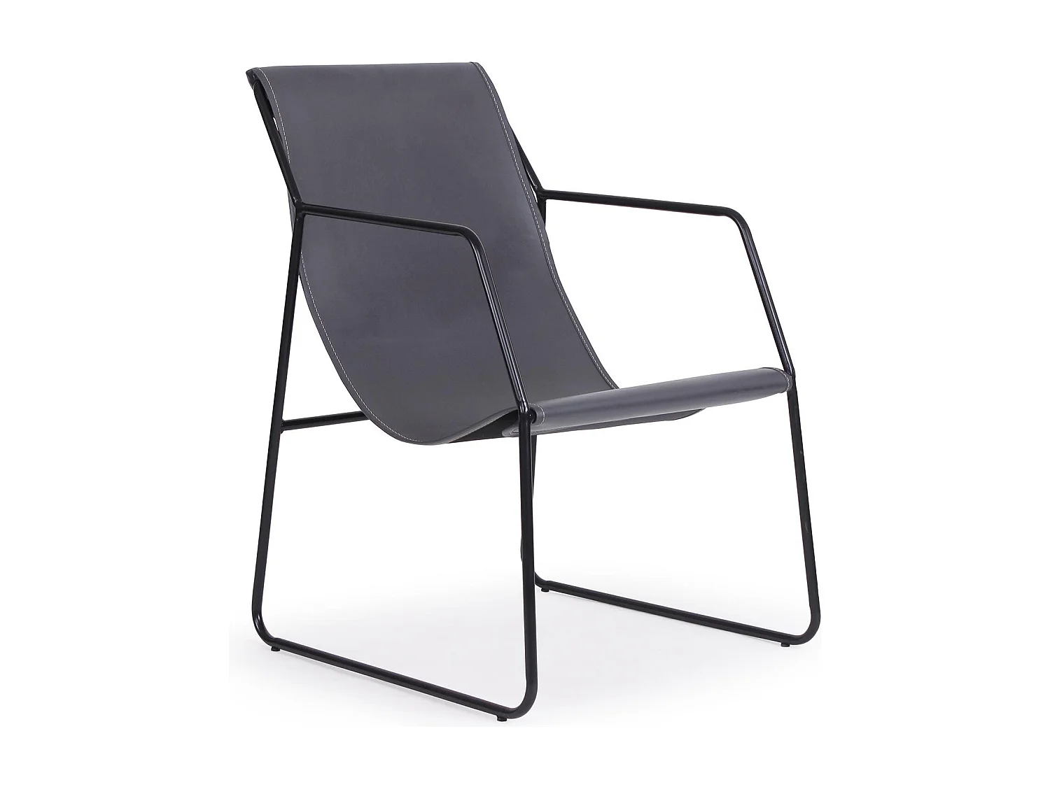Fauteuil Design en Métal "Lysio" 88cm Gris & Noir
