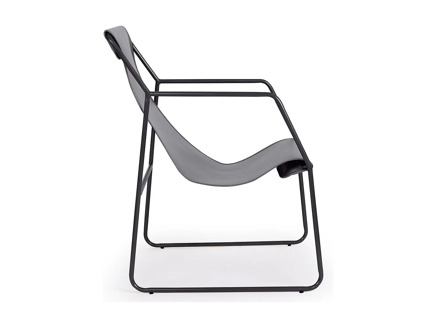 Fauteuil Design en Métal "Lysio" 88cm Gris & Noir