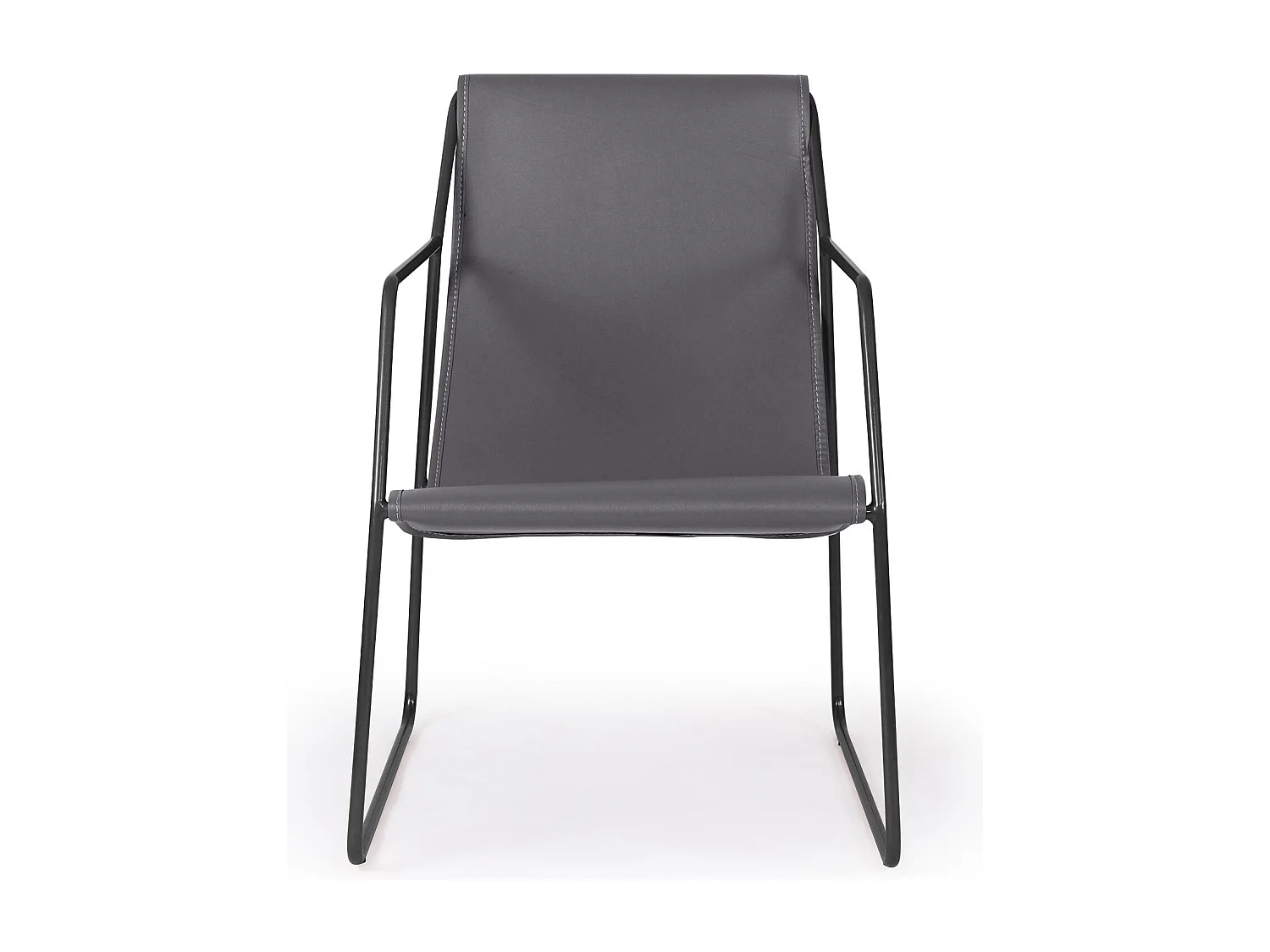 Fauteuil Design en Métal "Lysio" 88cm Gris & Noir