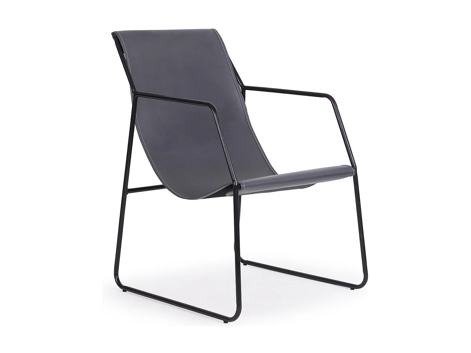 Fauteuil Design en Métal "Lysio" 88cm Gris & Noir