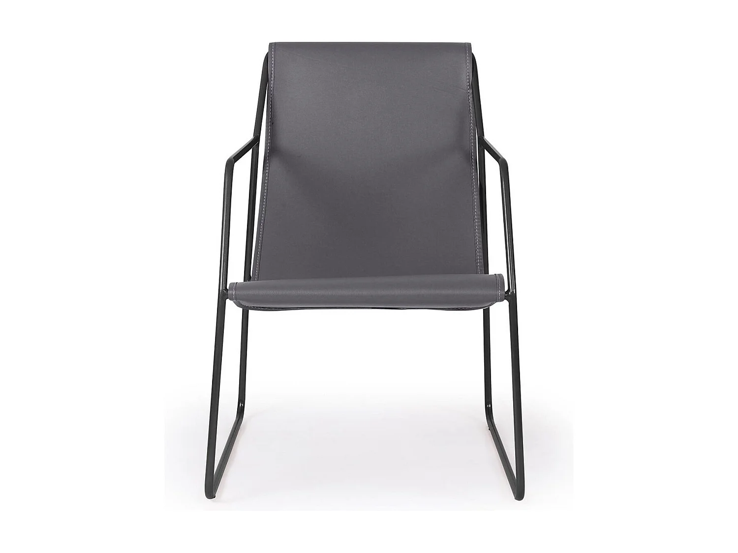Fauteuil Design en Métal "Lysio" 88cm Gris & Noir
