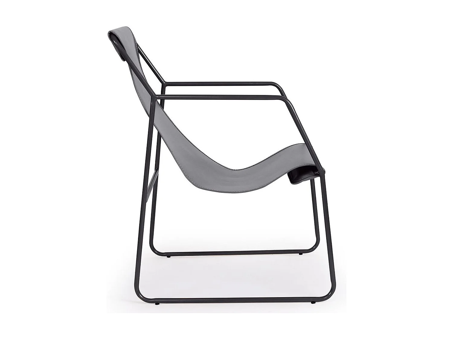 Fauteuil Design en Métal "Lysio" 88cm Gris & Noir