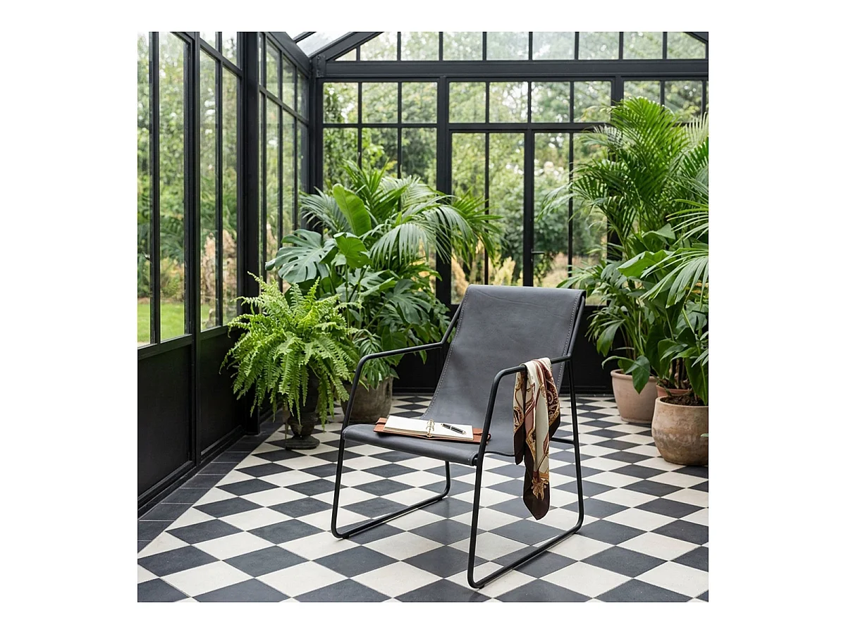 Fauteuil Design en Métal "Lysio" 88cm Gris & Noir