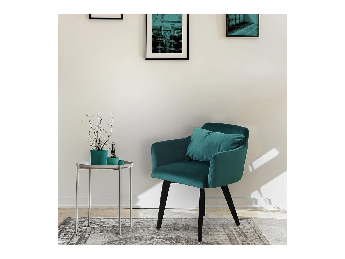 Lot de 2 Fauteuils Velours "Scanda" 70cm Vert