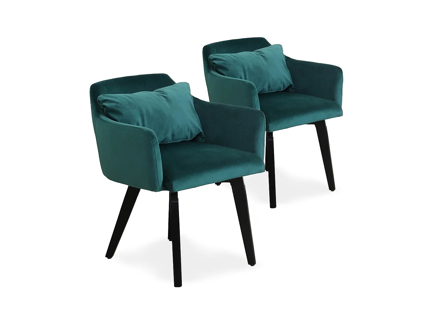 Lot de 2 Fauteuils Velours "Scanda" 70cm Vert