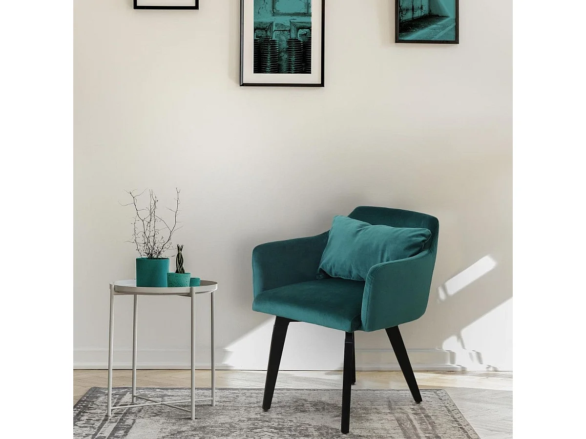 Lot de 2 Fauteuils Velours "Scanda" 70cm Vert