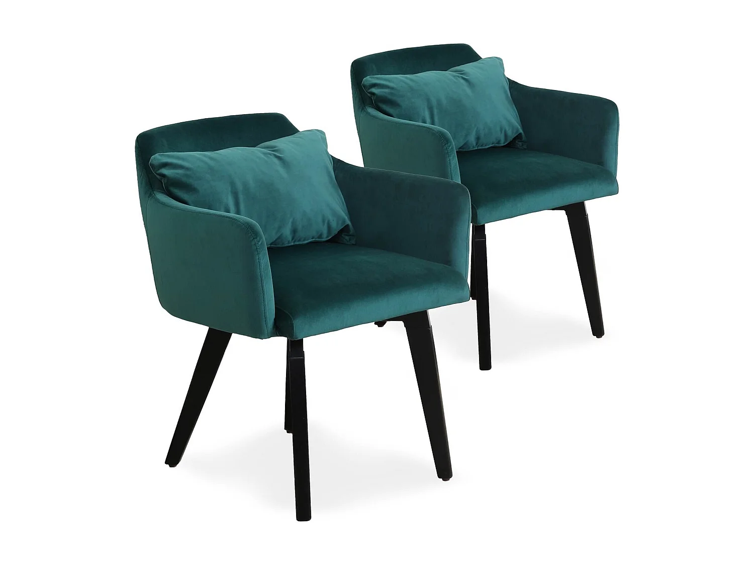 Lot de 2 Fauteuils Velours "Scanda" 70cm Vert