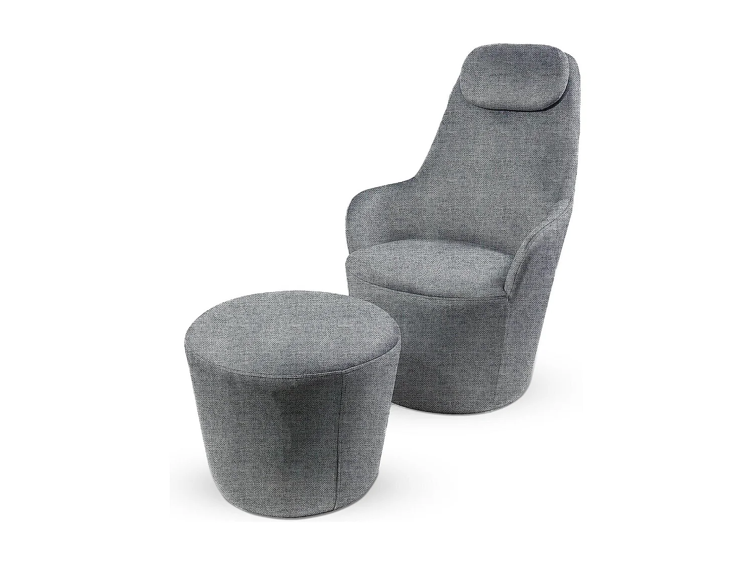 Fauteuil Dongal avec repose-pieds Tissu Gris