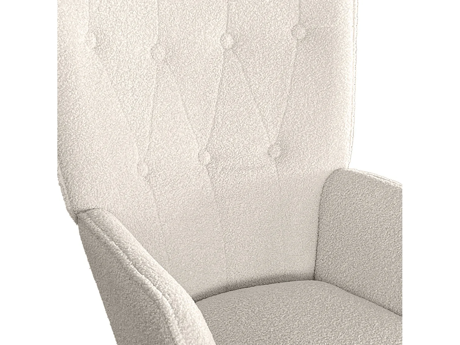 Fauteuil Scandinave en Bouclette Lainée "Carla" 100cm Crème