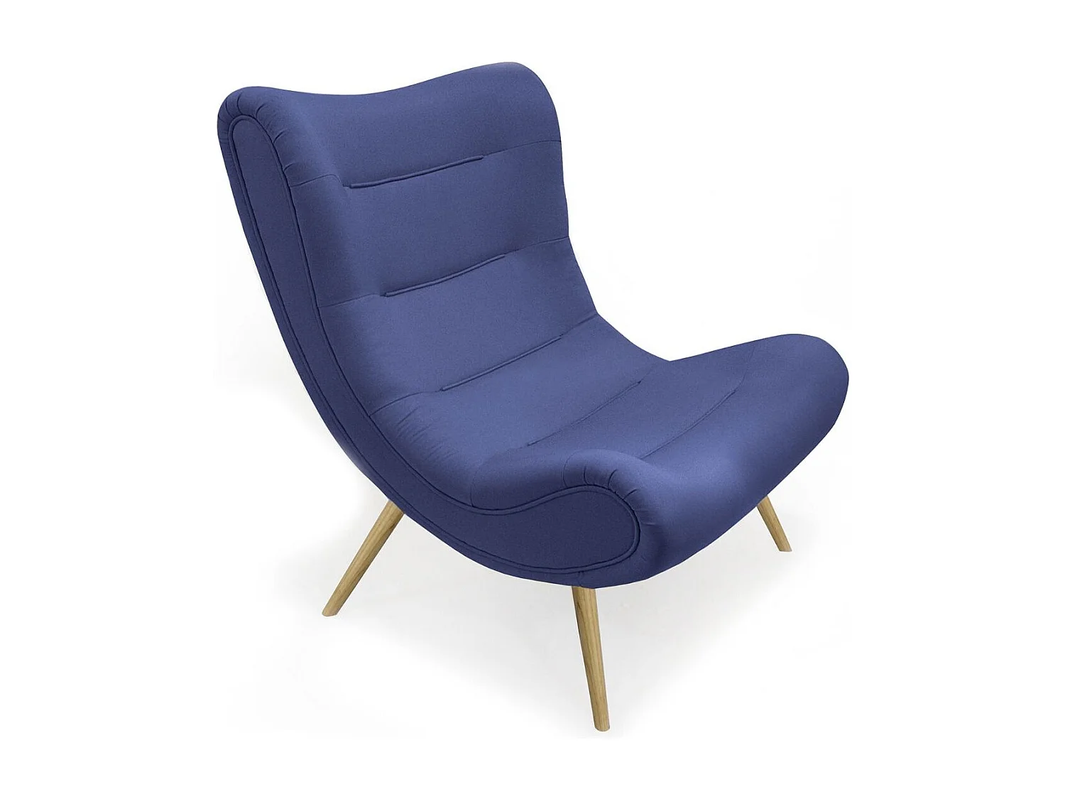 Fauteuil Scandinave en Tissu "Roman" 95cm Bleu