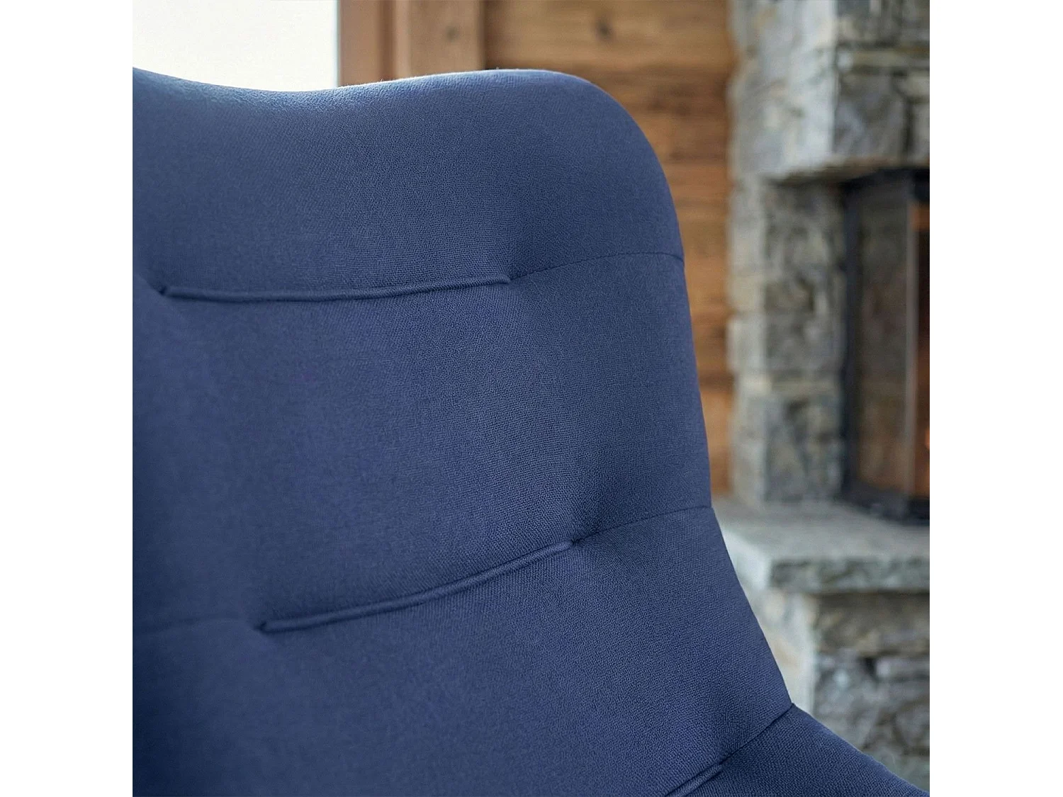 Fauteuil Scandinave en Tissu "Roman" 95cm Bleu