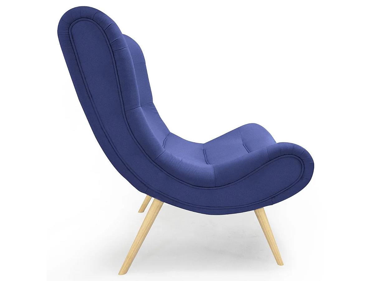 Fauteuil scandinave Romilly Tissu Bleu