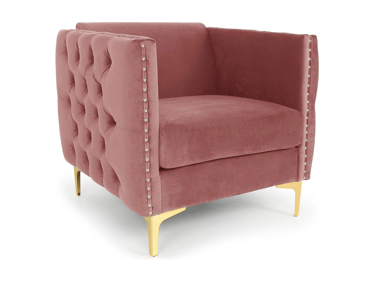 Fauteuil Design en Velours "Suez" 83cm Rose