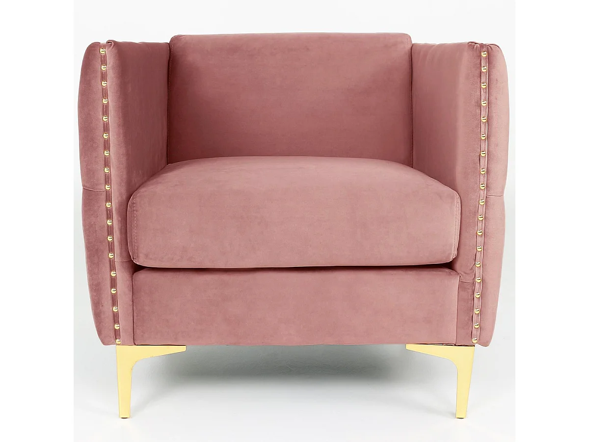 Fauteuil Design en Velours "Suez" 83cm Rose
