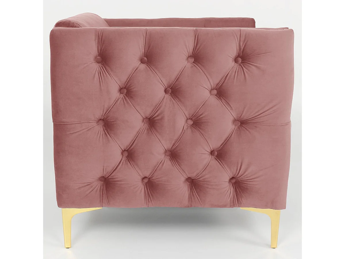 Fauteuil Design en Velours "Suez" 83cm Rose