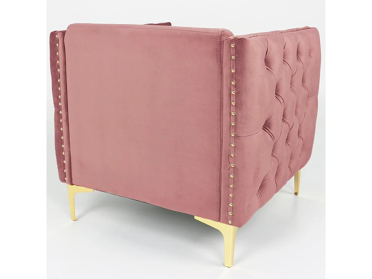 Fauteuil Design en Velours "Suez" 83cm Rose