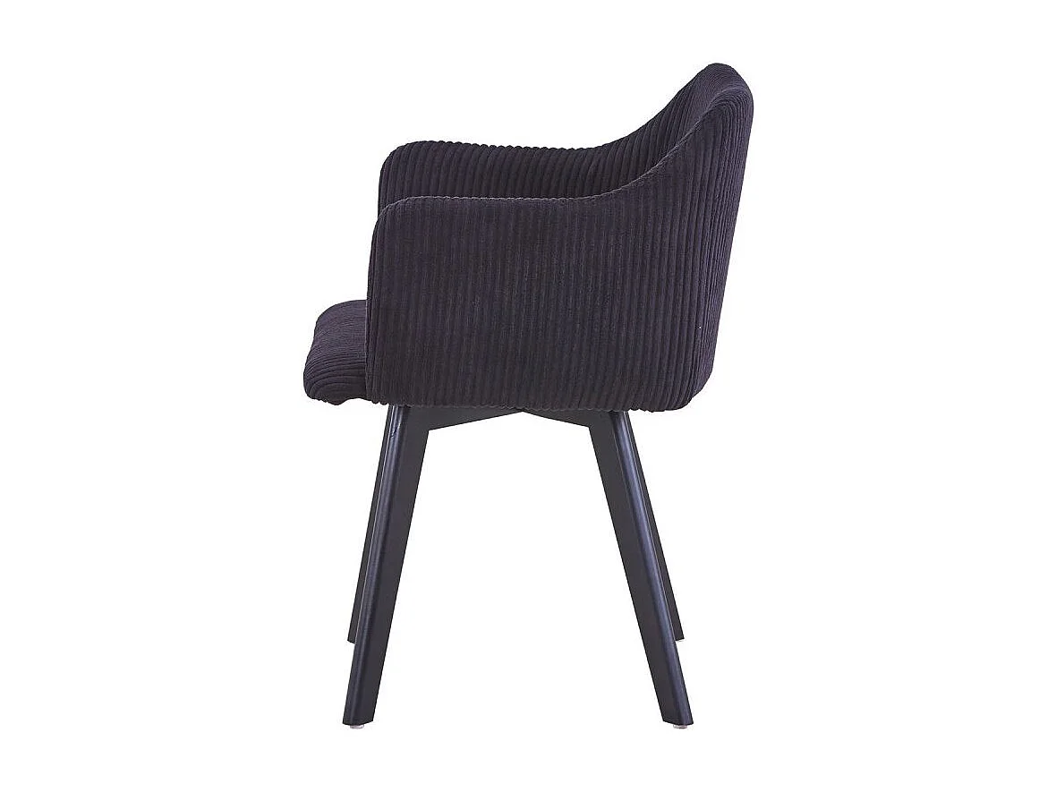 Fauteuil Scandinave en Velours "Dandy" 76cm Noir