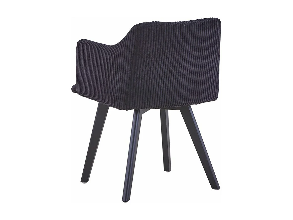 Fauteuil Scandinave en Velours "Dandy" 76cm Noir