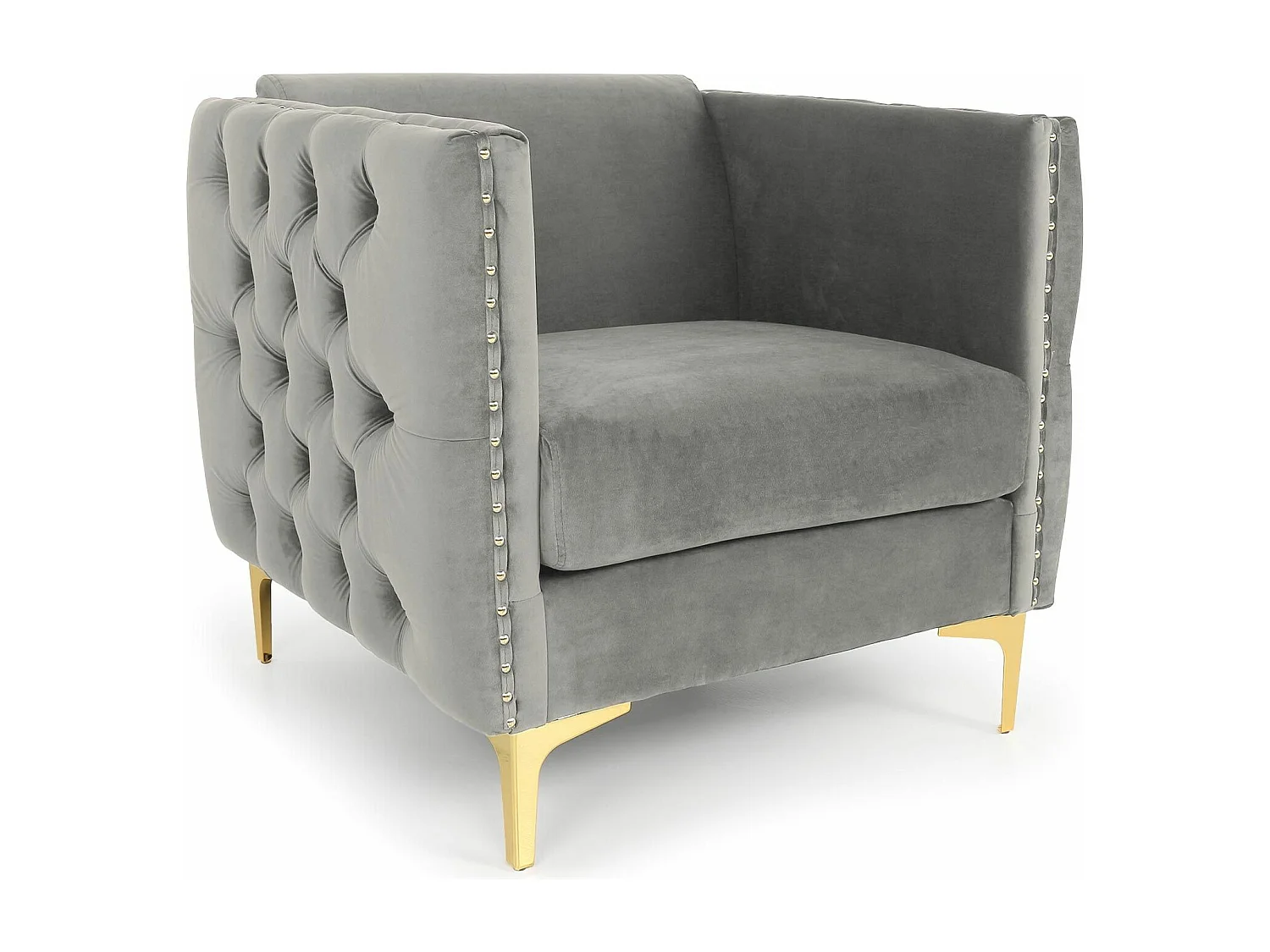 Fauteuil Design en Velours "Suez" 83cm Argent