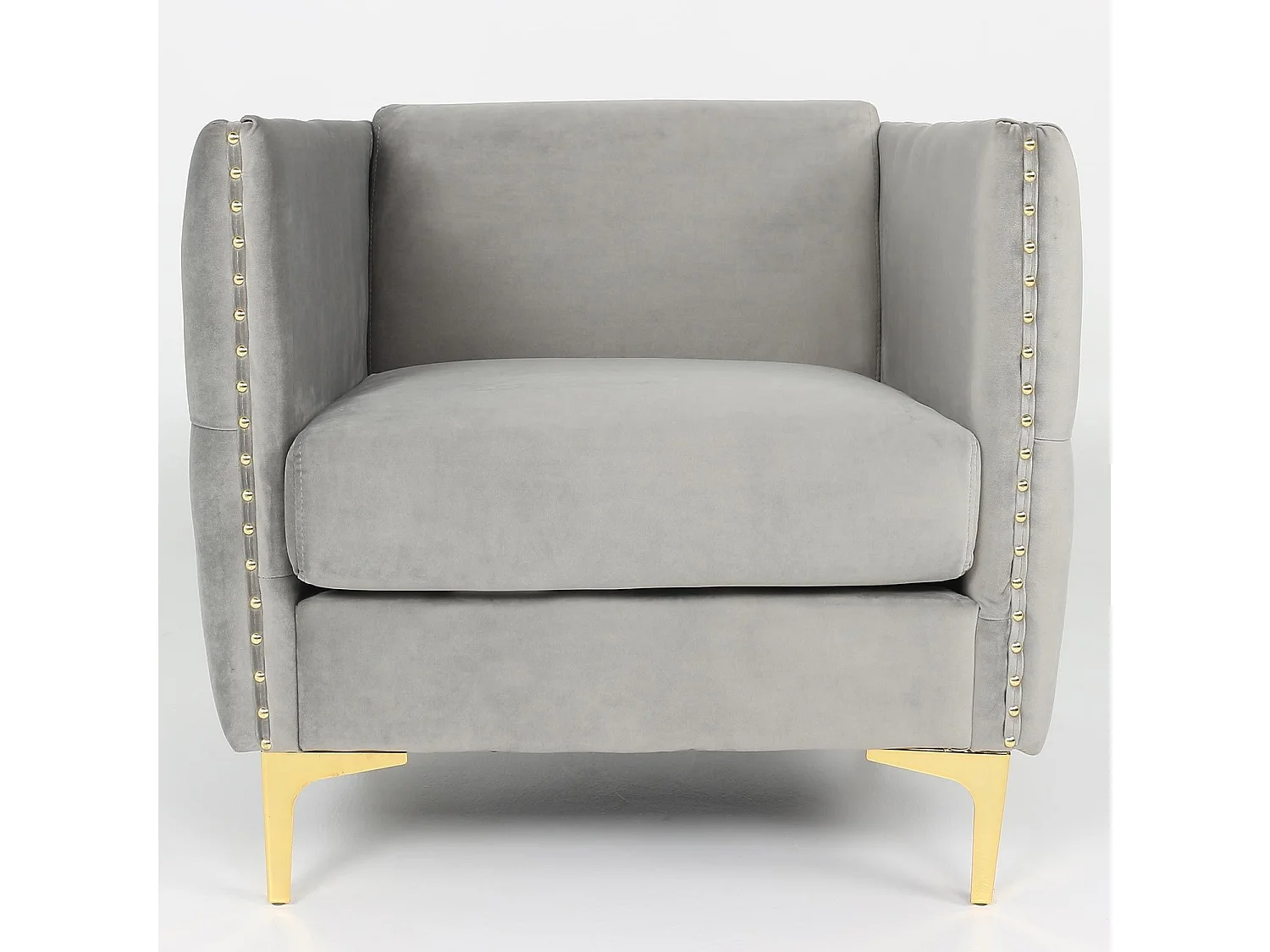 Fauteuil Design en Velours "Suez" 83cm Argent