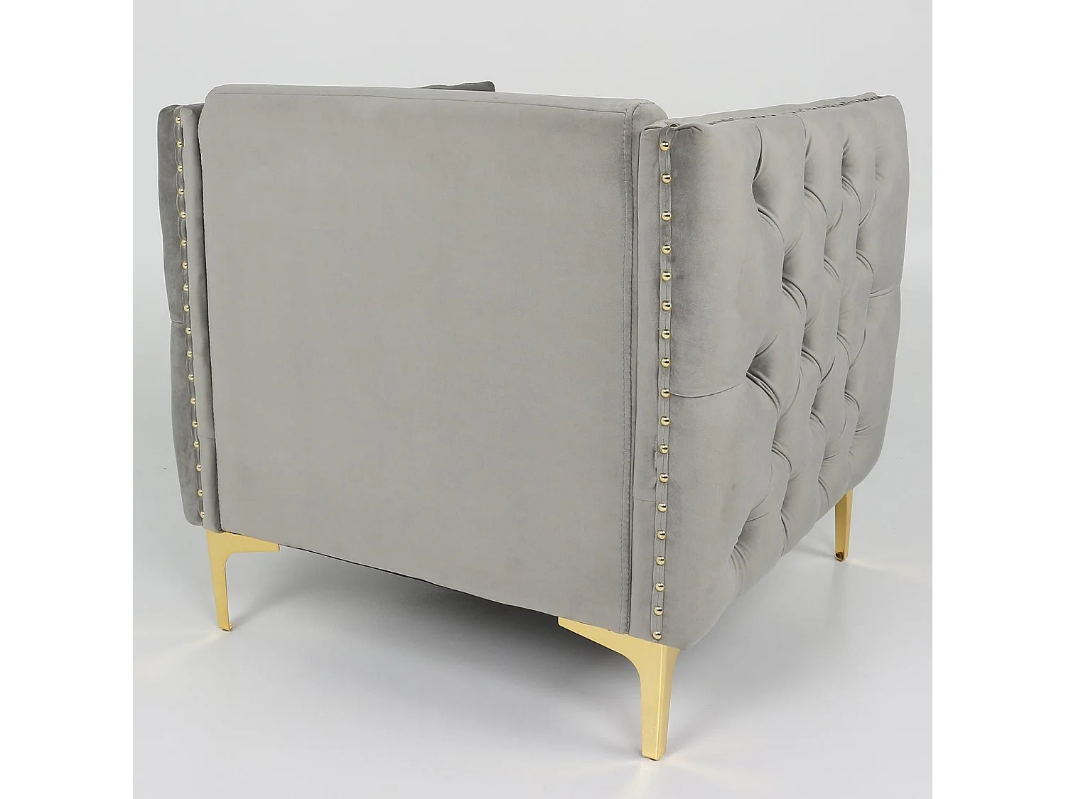 Fauteuil Design en Velours "Suez" 83cm Argent