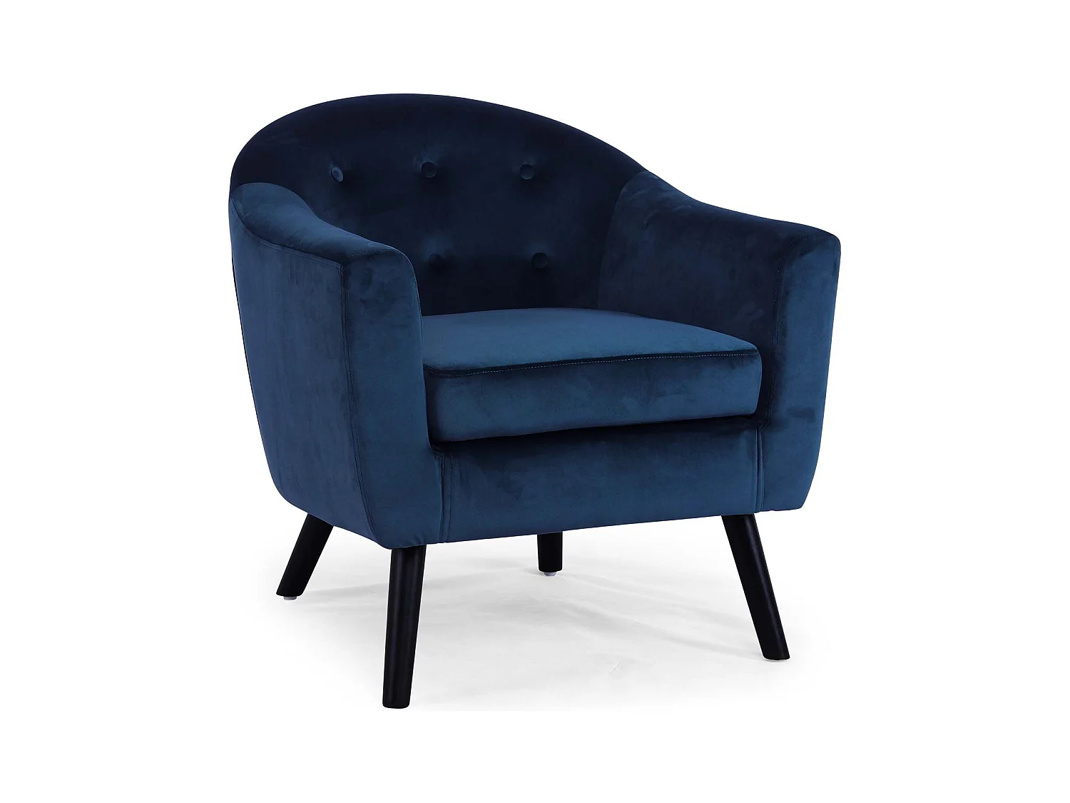 Fauteuil Scandinave Velours "Lopy" 79cm Bleu