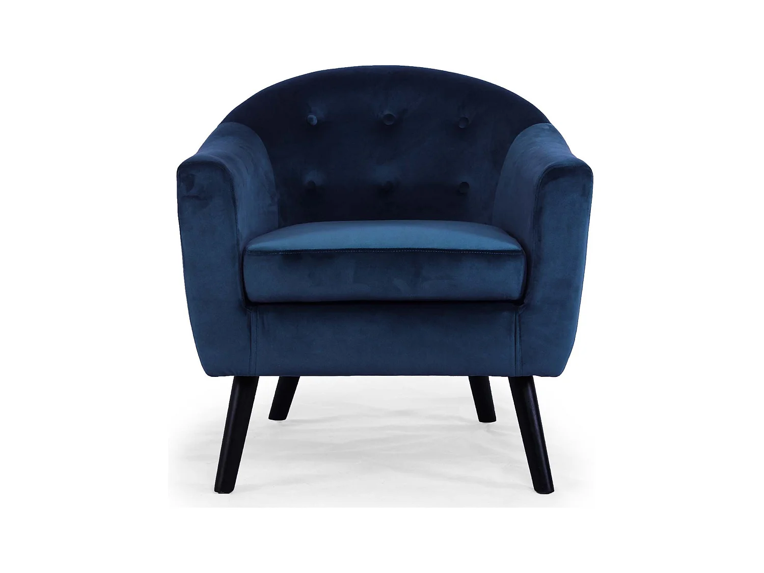 Fauteuil Scandinave Velours "Lopy" 79cm Bleu