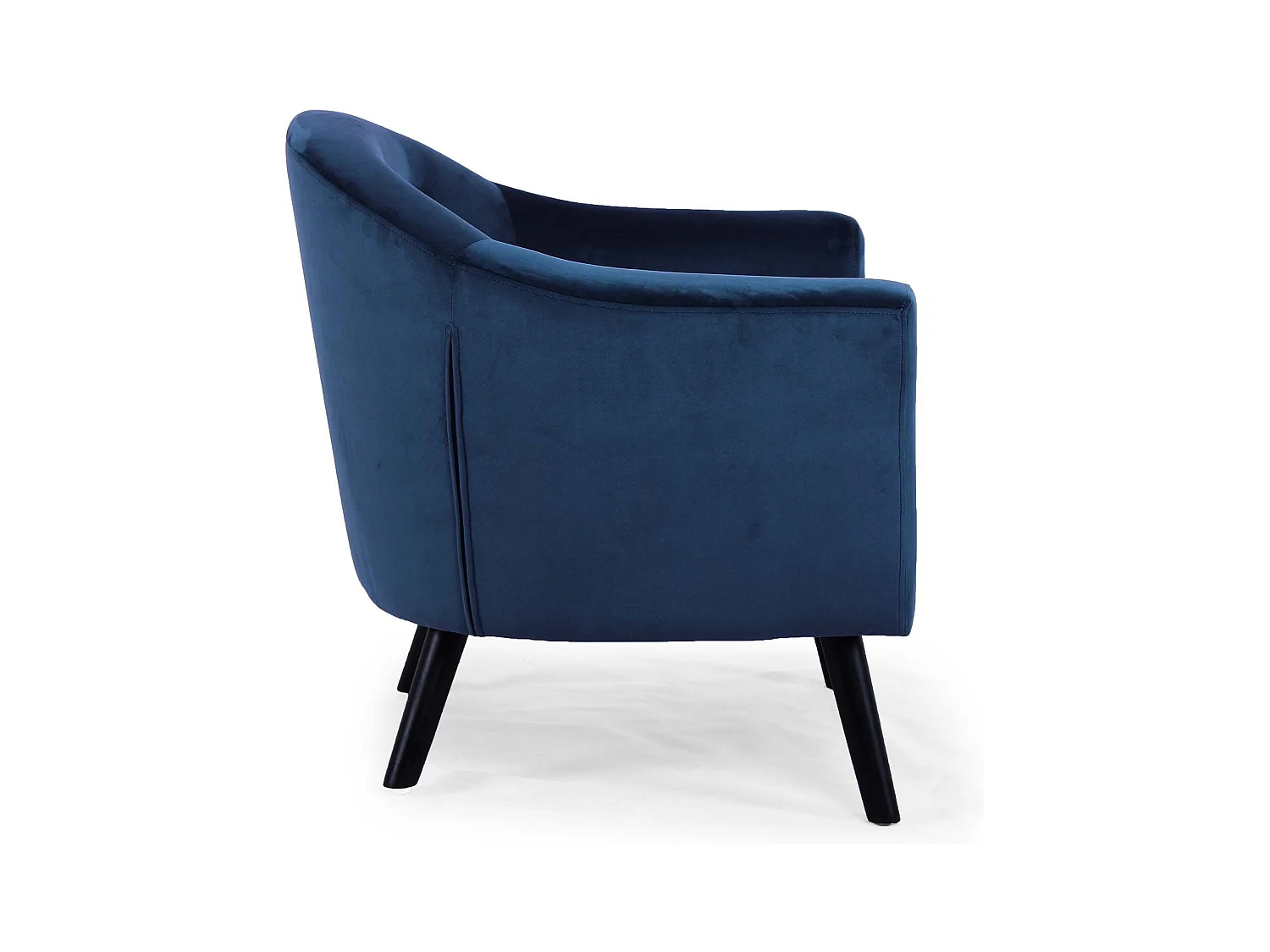 Fauteuil Scandinave Velours "Lopy" 79cm Bleu