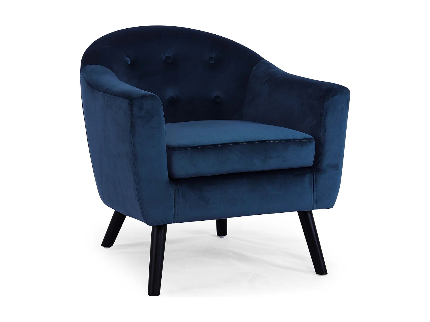 Fauteuil Scandinave Velours "Lopy" 79cm Bleu