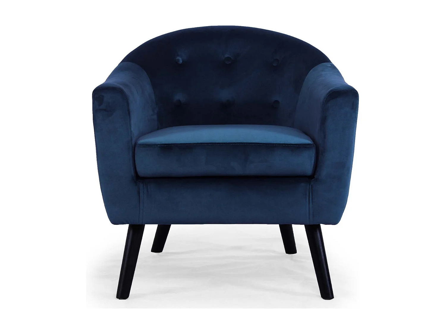 Fauteuil Scandinave Velours "Lopy" 79cm Bleu