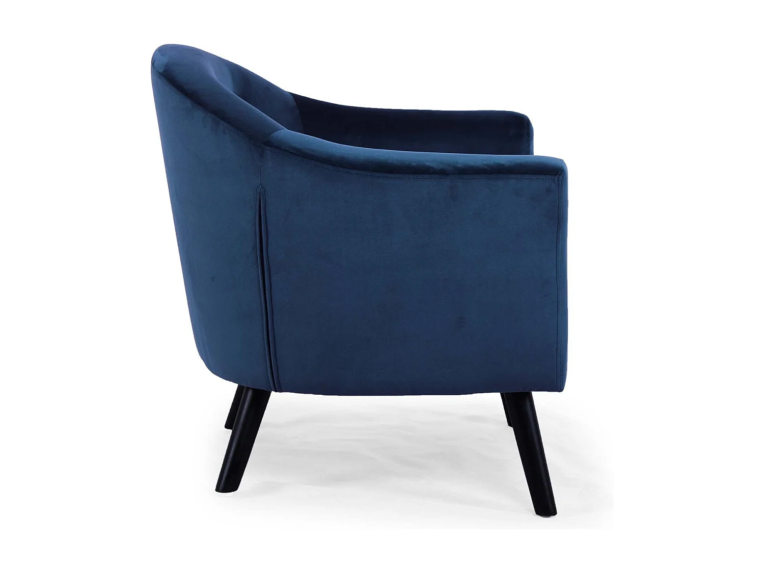Fauteuil Scandinave Velours "Lopy" 79cm Bleu