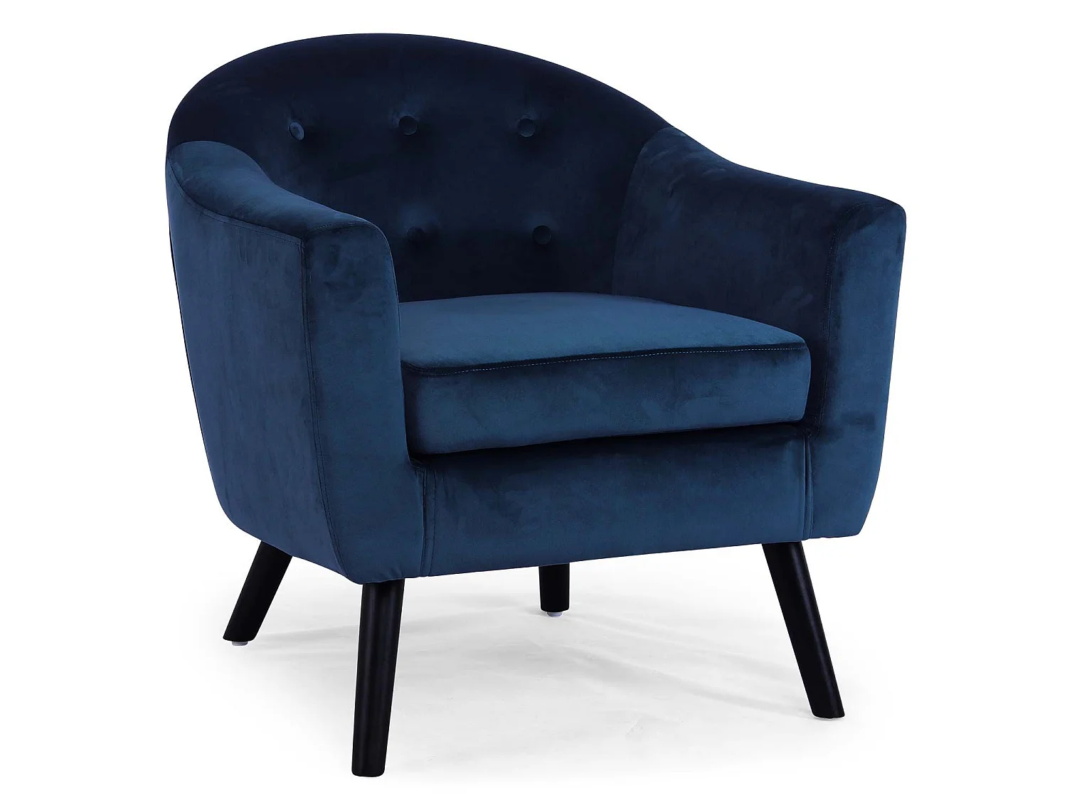 Fauteuil Scandinave Velours "Lopy" 79cm Bleu
