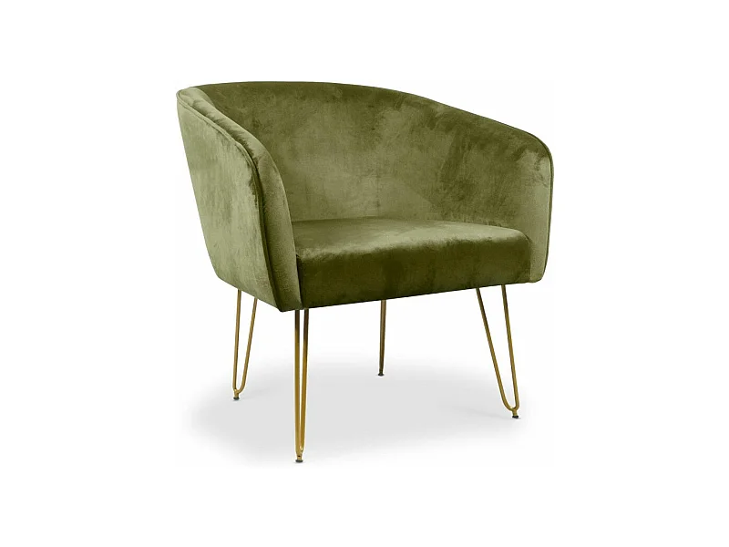 Fauteuil Terano Velours Kaki