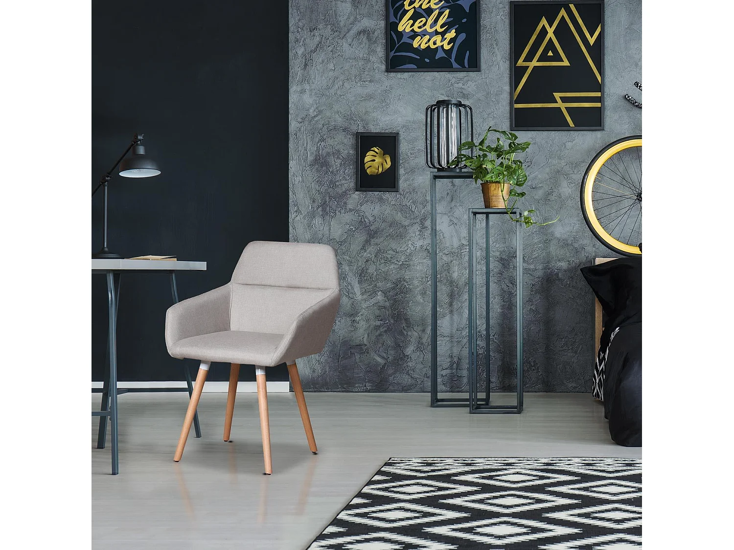 Fauteuil Design Scandinave "Dorcy" 82cm Beige